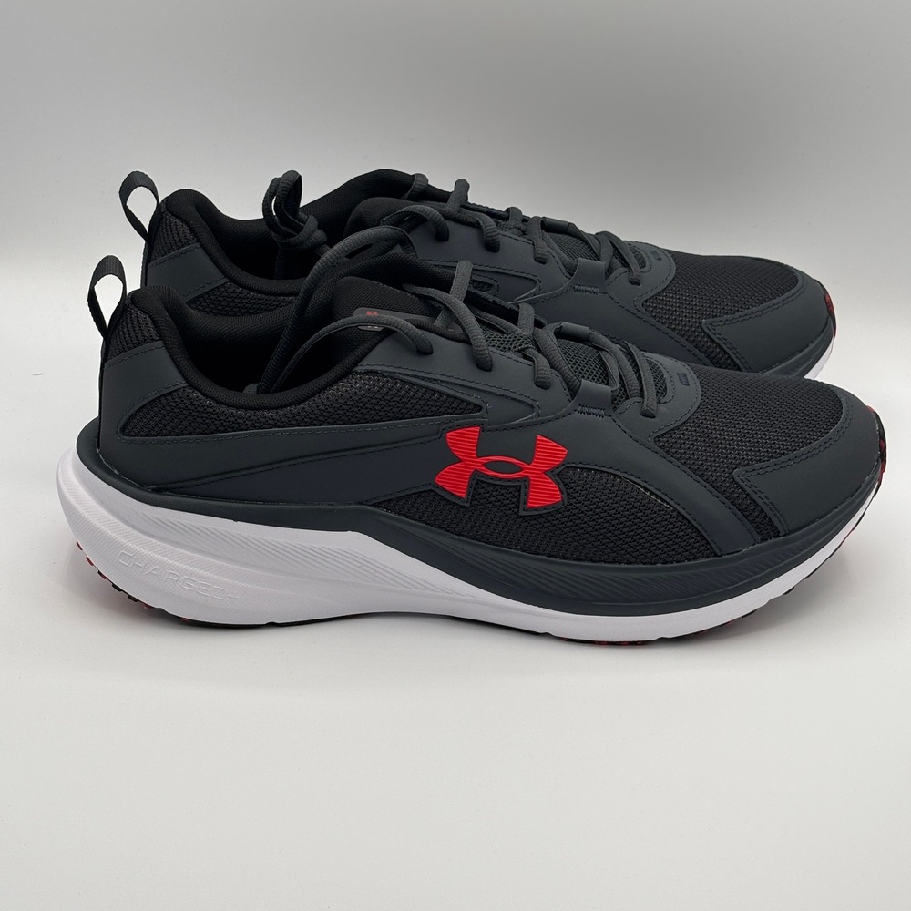 Under Armour UA Assert 11 Shoes Mens Size 13 Grey Red Running 3027845-001